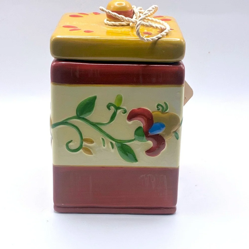 Twinings of London Ceramic Tea Bag Caddy Canister/ Dispenser 5in Ceramic Floral